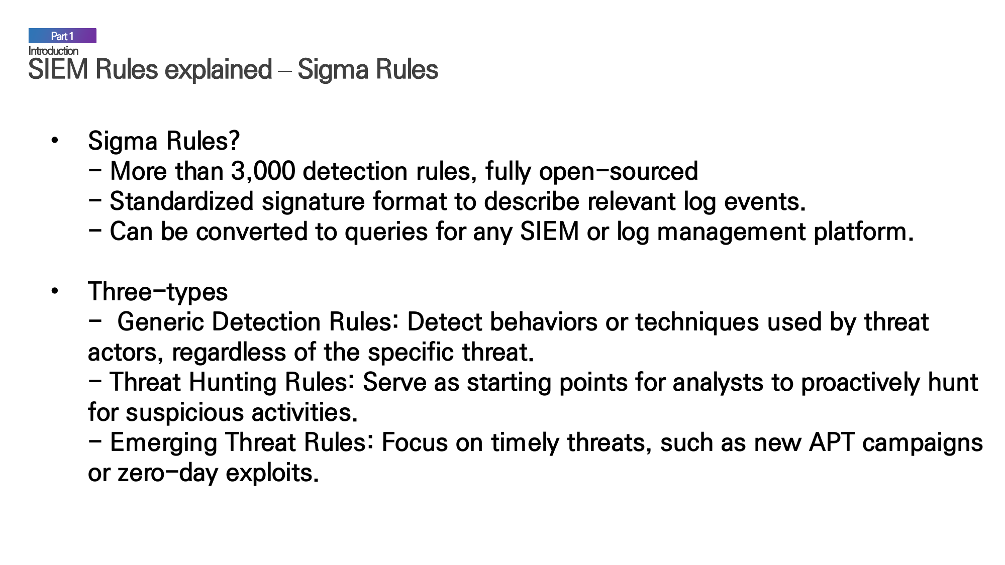 Sigma rules ecosystem showing how detection rules can be converted to queries for various SIEM platforms like Splunk, Elastic, and Rapid7.